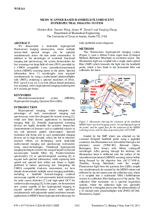 (PDF) MEMS scanner based handheld fluorescent hyperspectral imaging