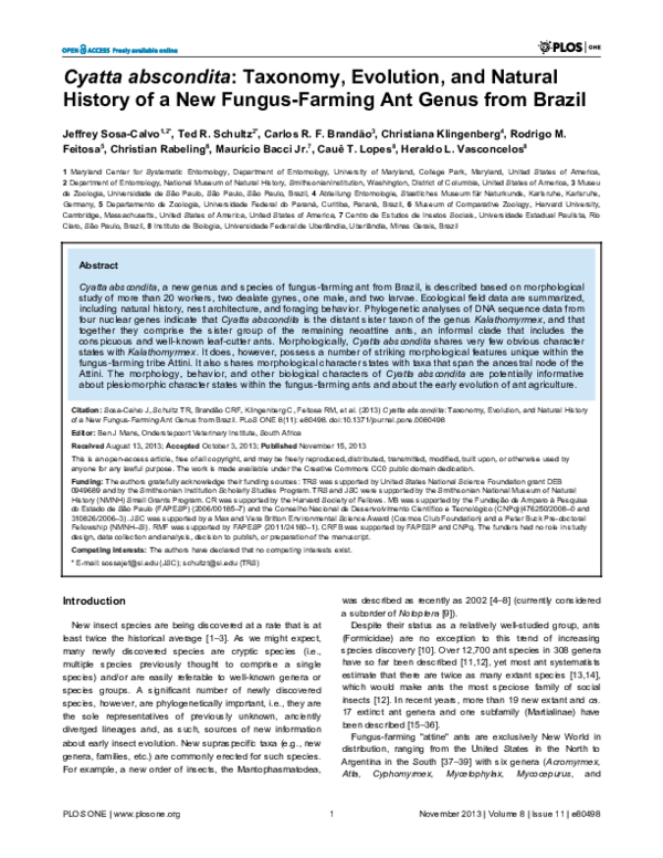 (PDF) 2013 Sosa-Calvo et al. Cyatta abscondita PLOS 1