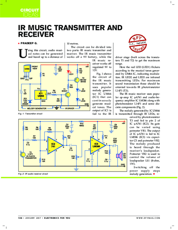 (PDF) IR Music Transmitter and Receiver Vaishu Subramaniam Academia.edu