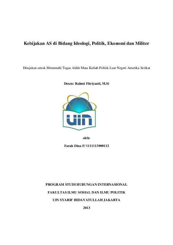 Skripsi Hubungan Internasional Uin Jakarta Ide Judul Skripsi Universitas