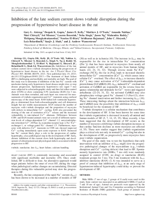 (PDF) Inhibition of the late sodium current slows t-tubule disruption ...