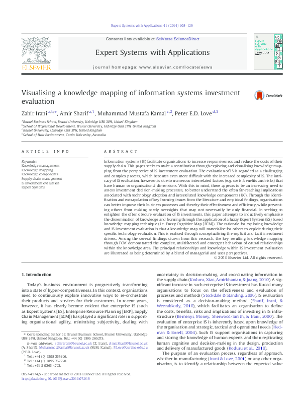 (PDF) Visualising a knowledge mapping of information systems investment
