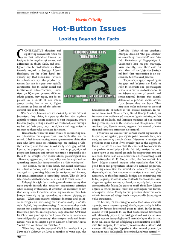 (PDF) HotButton Issues Looking Beyond the Facts Martin O'Reilly