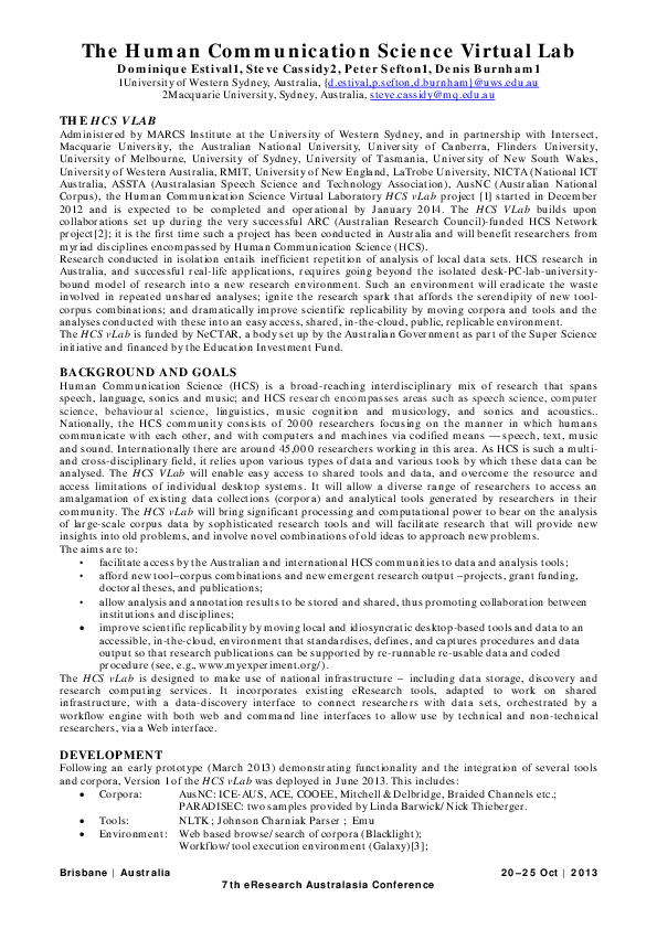 (PDF) The Human Communication Science Virtual Lab
