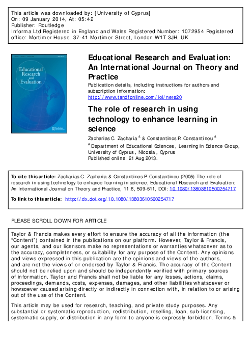 (PDF) The role of research in using technology to enhance learning in ...
