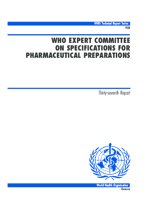 Pdf Who Expert Committee On Specifications For - 