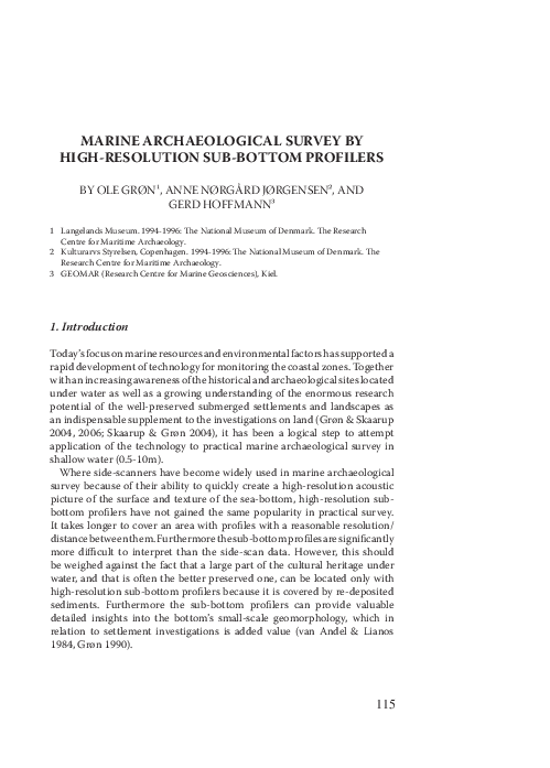 Marine archaeological survey by high-resolution sub-bottom profilers