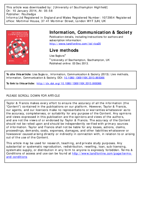 (PDF) Book Review - 'Live Methods' by Les Back and Nirmal Purwar