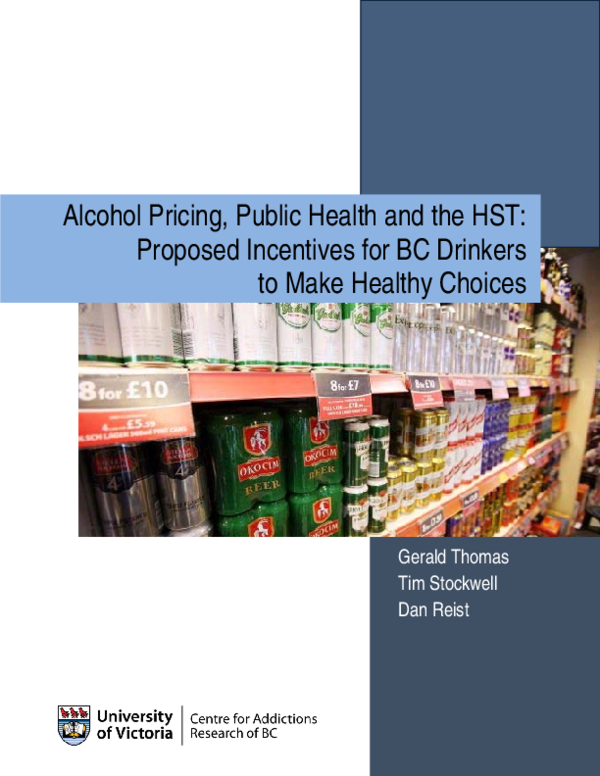 (PDF) Alcohol pricing, public health and the HST: Proposed incentives ...