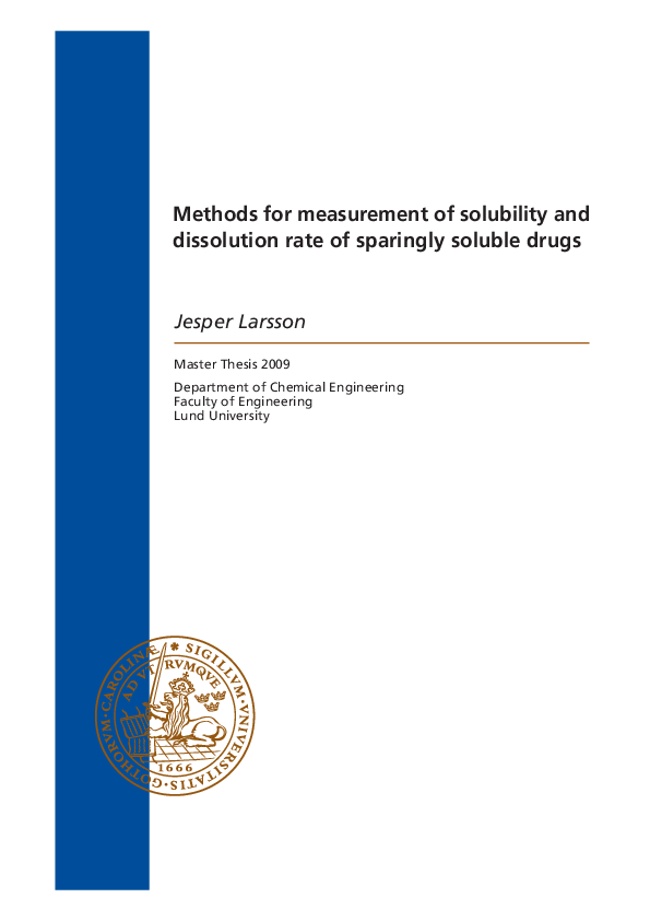(PDF) Methods for measurement of solubility and dissolution rate of ...