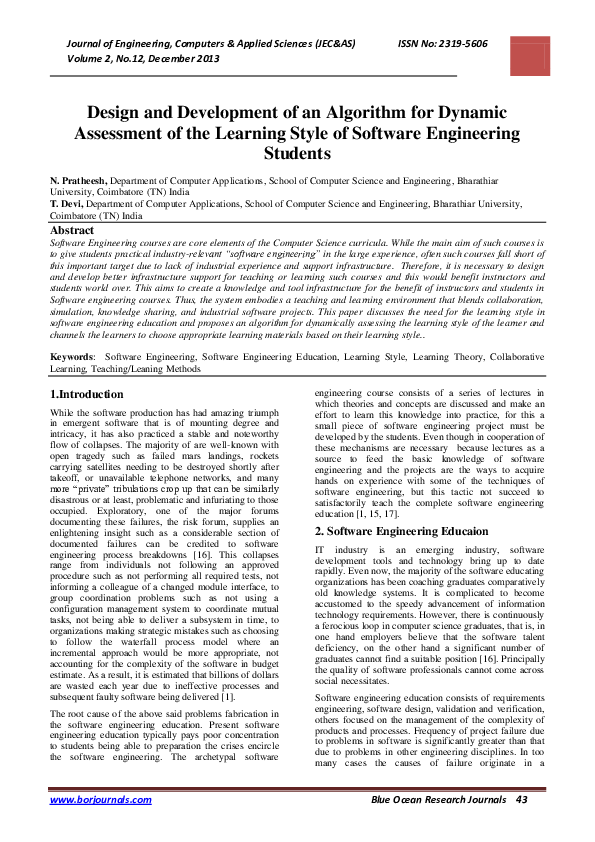 (PDF) Design and Development of an Algorithm for Dynamic Assessment of ...