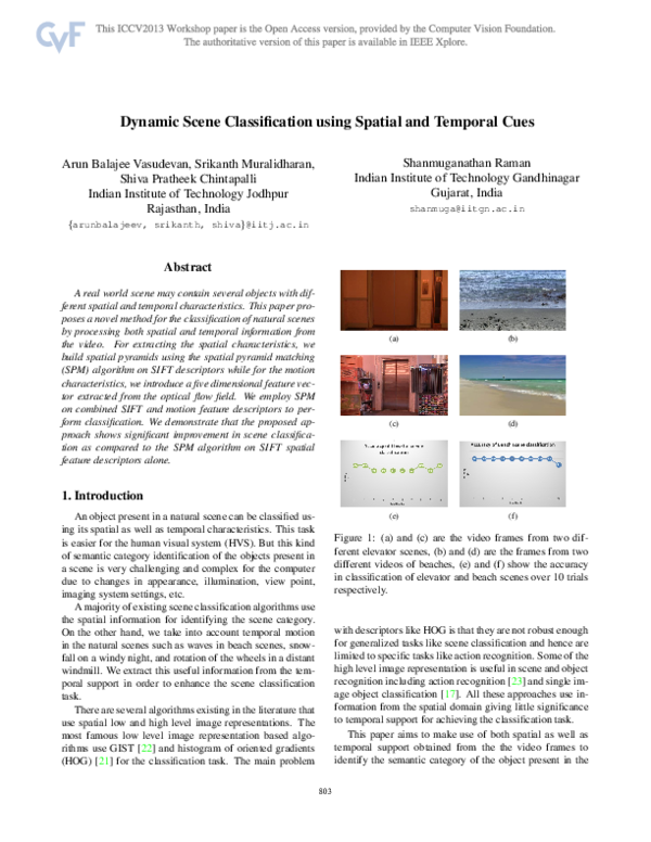 (PDF) Dynamic Scene Classification 2013 ICCV paper Arun