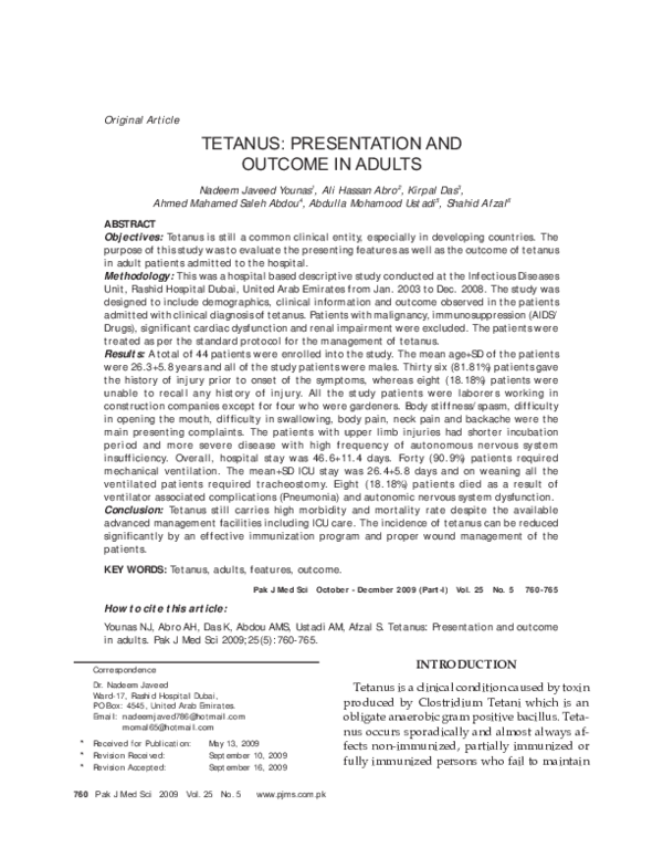 Tetanus wound picture