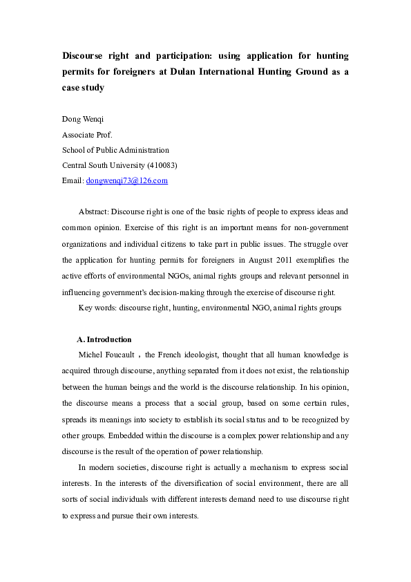 Discourse right and participation-final