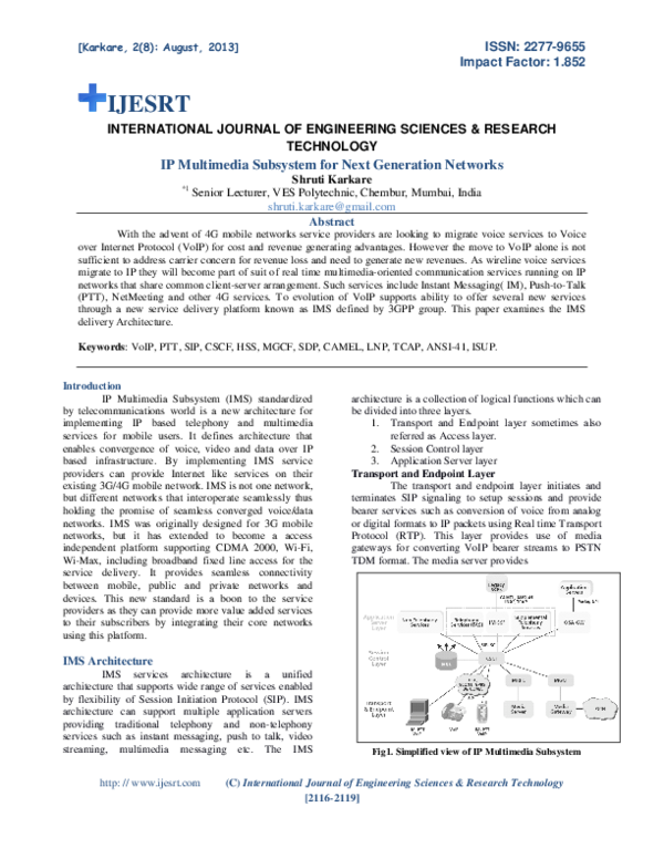 Pdf Ip Multimedia Subsystem For Next Generation Networks Pdf Ip Multimedia Subsystem For Next Generation Networks