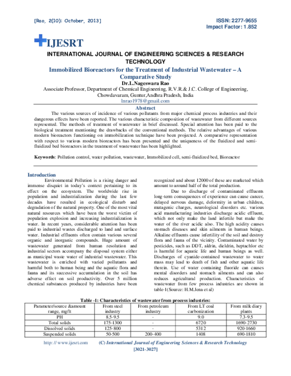 Research paper on domestic wastewater treatment image