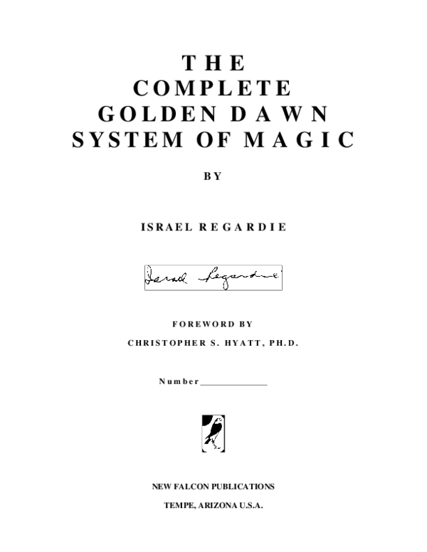 (PDF) Complete Golden Dawn System Of Magic