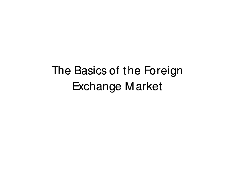 (PDF) Foreign Exchange and International Banking