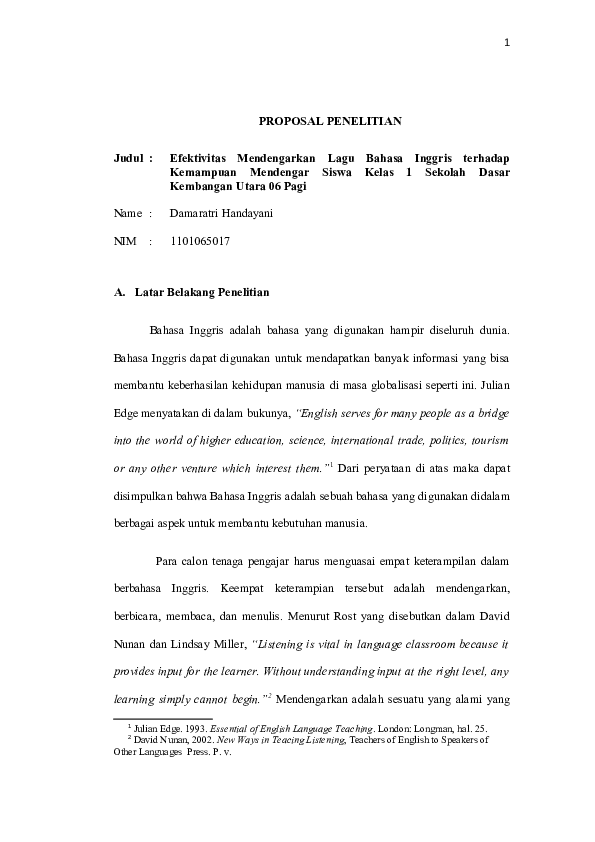 Doc Calon Proposal Damaratri Handayani Academia Edu