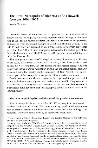 (PDF) « The Royal Necropolis of Radjedef at Abu Rawash (seasons 2001 ...