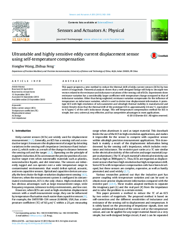 (PDF) Ultrastable and highly sensitive eddy current displacement sensor ...