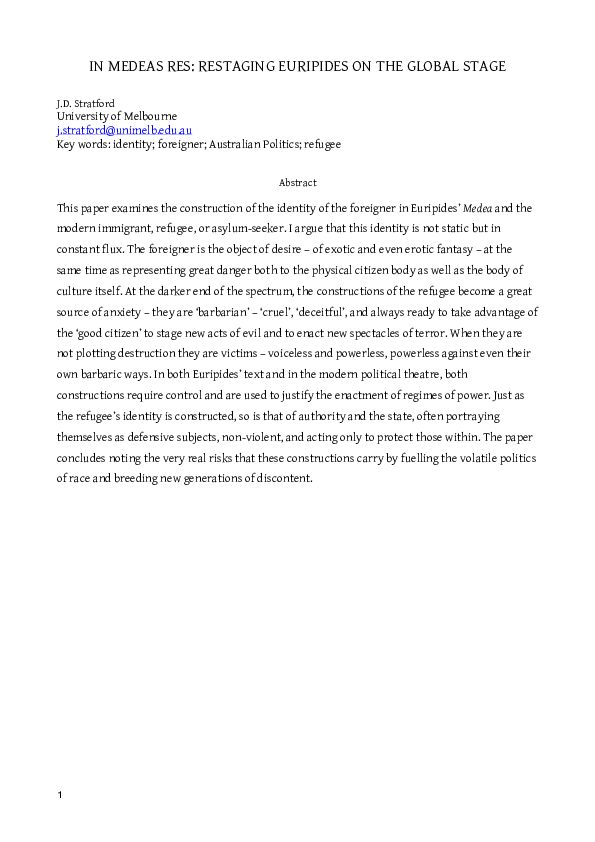 Medea foreigner essay 07 picture