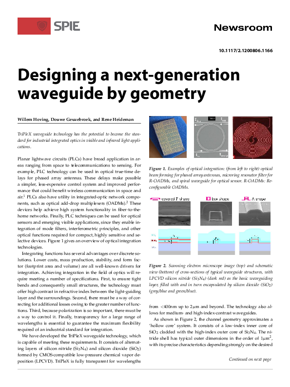 (PDF) Designing a next-generation waveguide by geometry