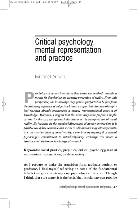 Critical psychology ppt picture