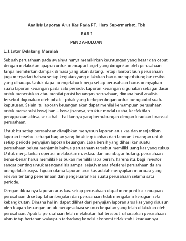 Doc Analisis Laporan Arus Kas Pada Pt Duddy Kusmelint Academia Edu