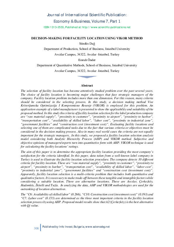 Emerson subpack facility location decision essay 05 image