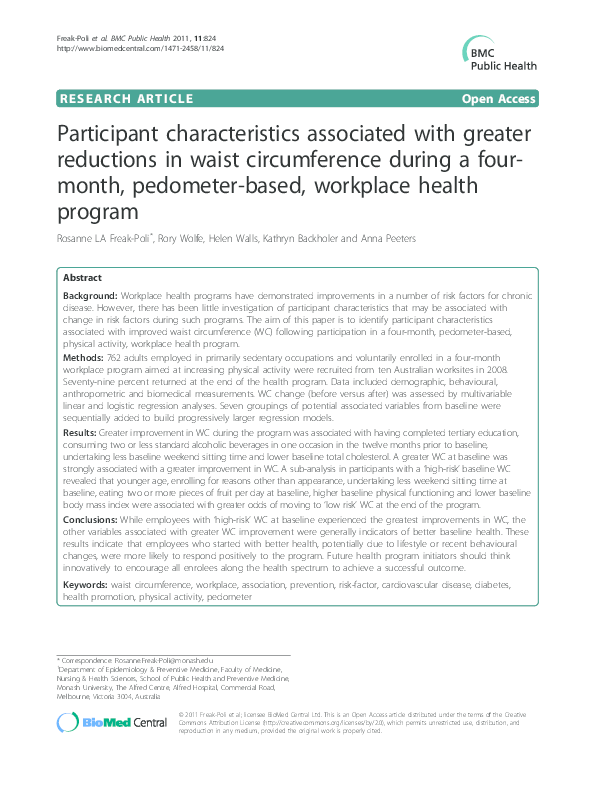 (PDF) Participant characteristics associated with greater
