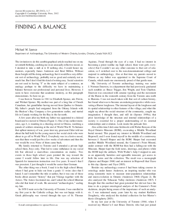 (PDF) Finding a Balance