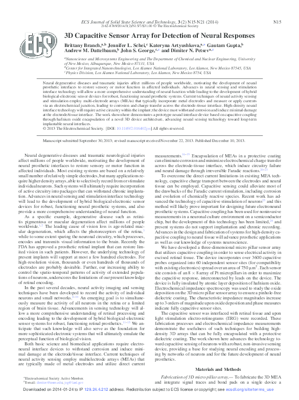(PDF) 3D Capacitive Sensor Array for Detection of Neural Responses