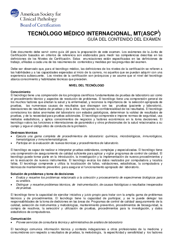 Definicion de los examenes de laboratorio