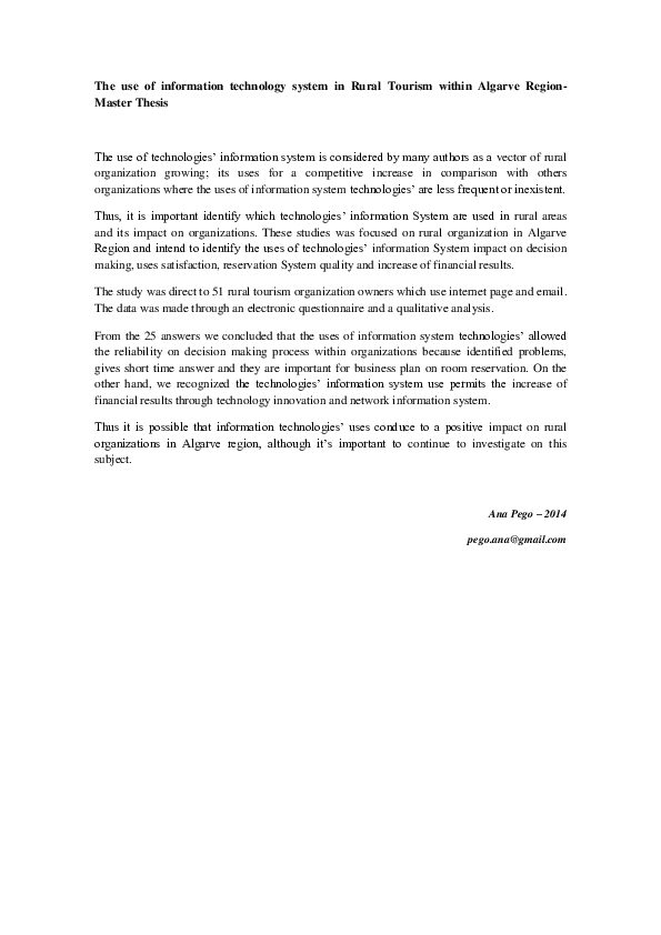 Thesis rural areas image