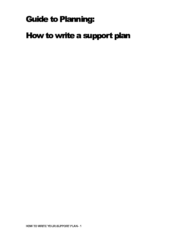 (PDF) Guide to Support Planning