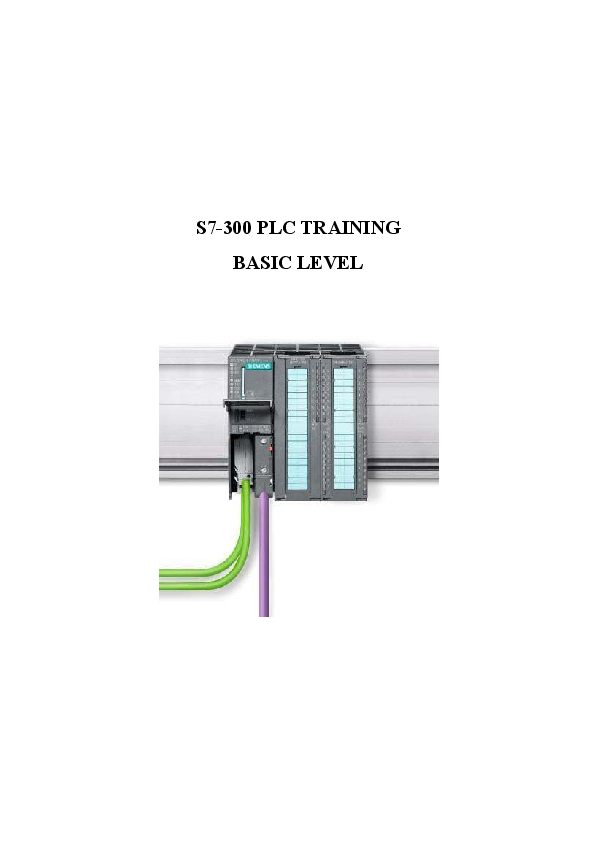 (PDF) S7-300 PLC TRAINING BASIC LEVEL