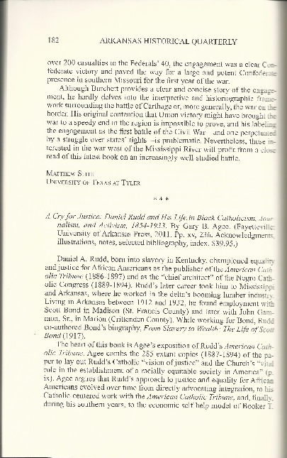 (PDF) A Cry for Justice: Daniel Rudd and His Life in Black Catholicism ...