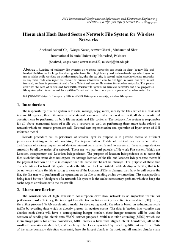 (PDF) Hierarchal Hash Based Secure Network File System for Wireless ...