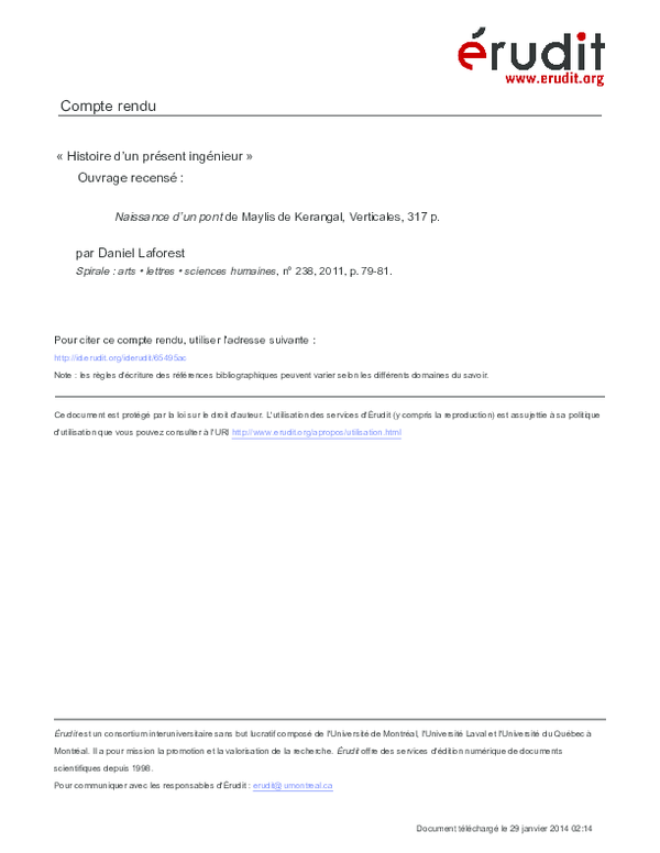 naissance d'un pont résumé chapitre