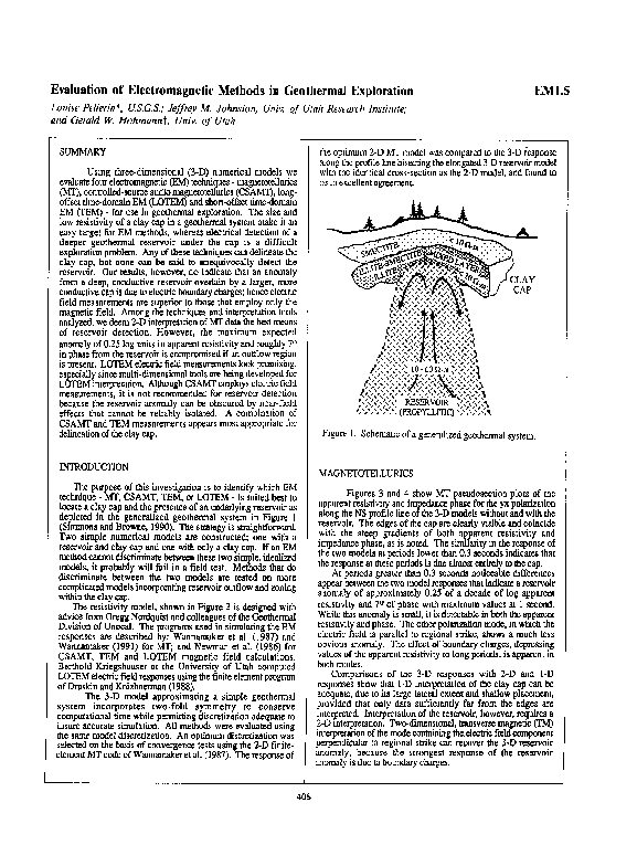 (PDF) Evaluation of electromagnetic methods in geothermal exploration