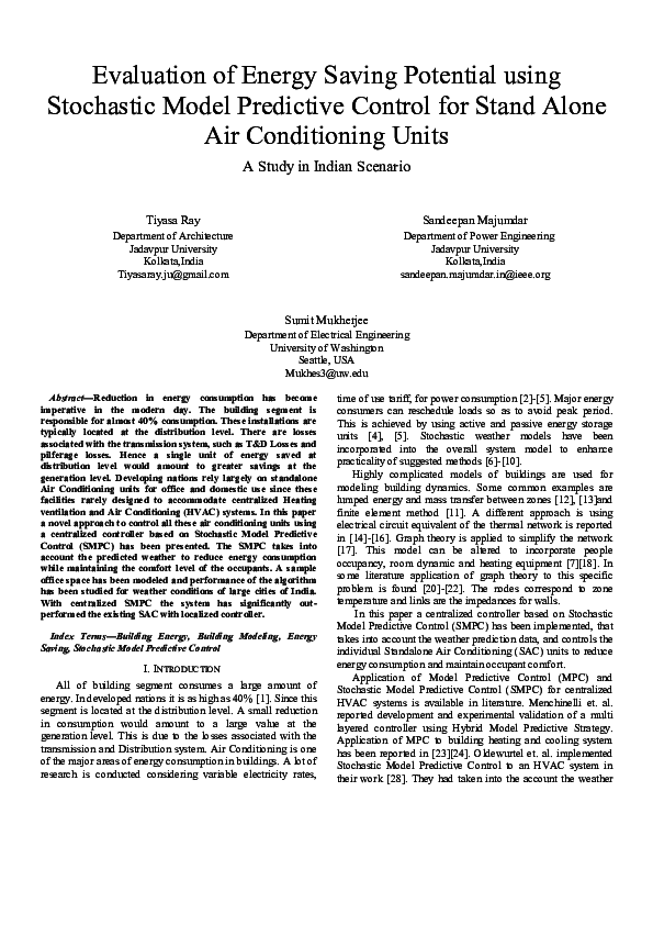 (PDF) Evaluation of Energy Saving Potential using Stochastic Model ...
