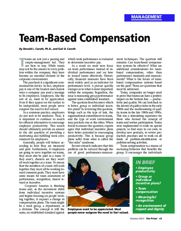 (PDF) MANAGEMENT Team-Based Compensation