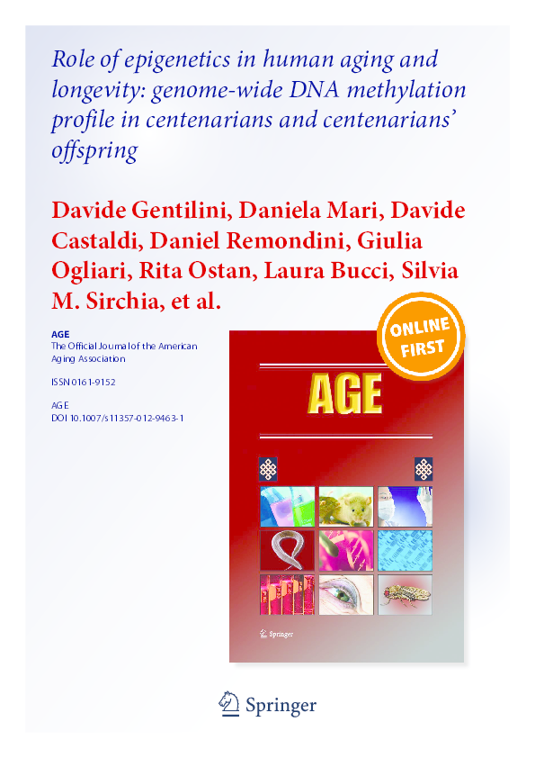 (PDF) Role of epigenetics in human aging and longevity: genome-wide DNA ...