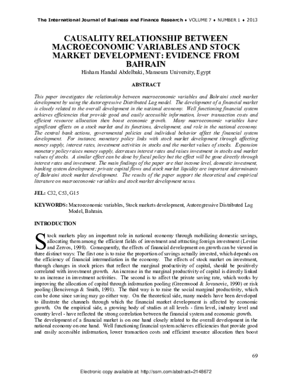 (PDF) Causality Relationship between Macroeconomic Varaibles and Stock ...