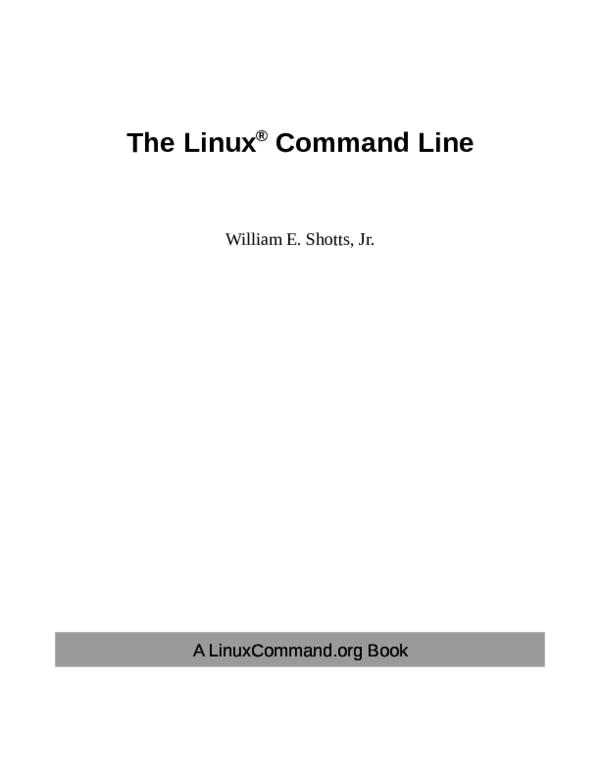 (PDF) The Linux ® Command Line