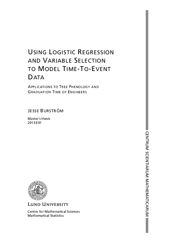 (PDF) USING LOGISTIC REGRESSION AND VARIABLE SELECTION TO MODEL TIME-TO ...