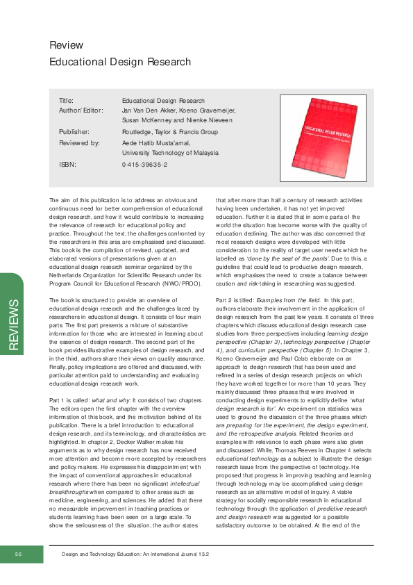 (PDF) Review Educational Design Research