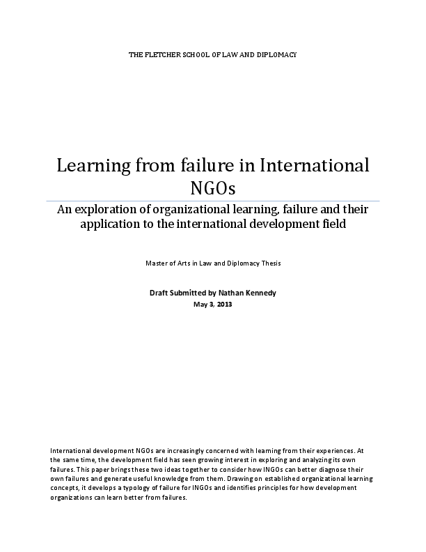 Master thesis in international development