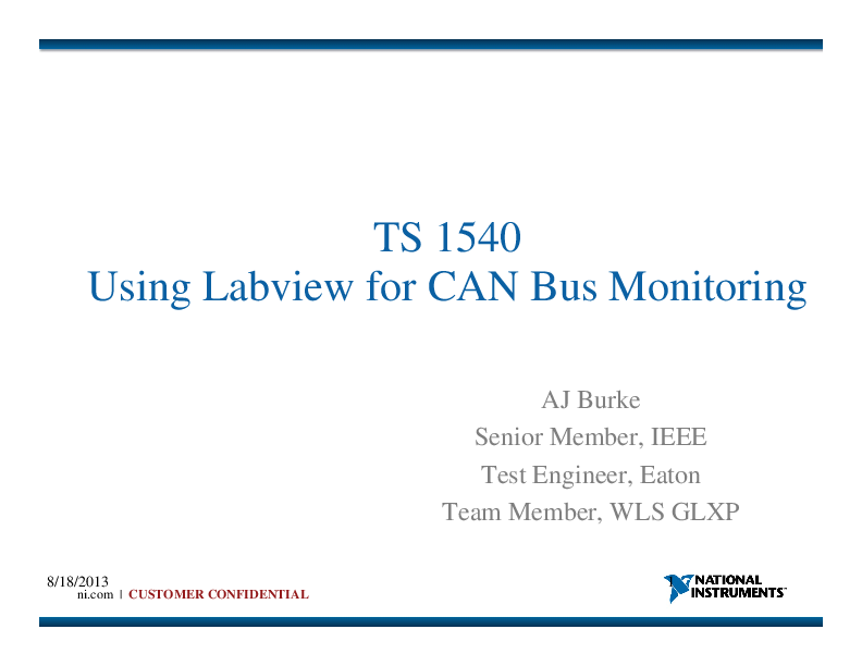 (PDF) TS1540 - Using LabVIEW for CAN Bus Monitoring